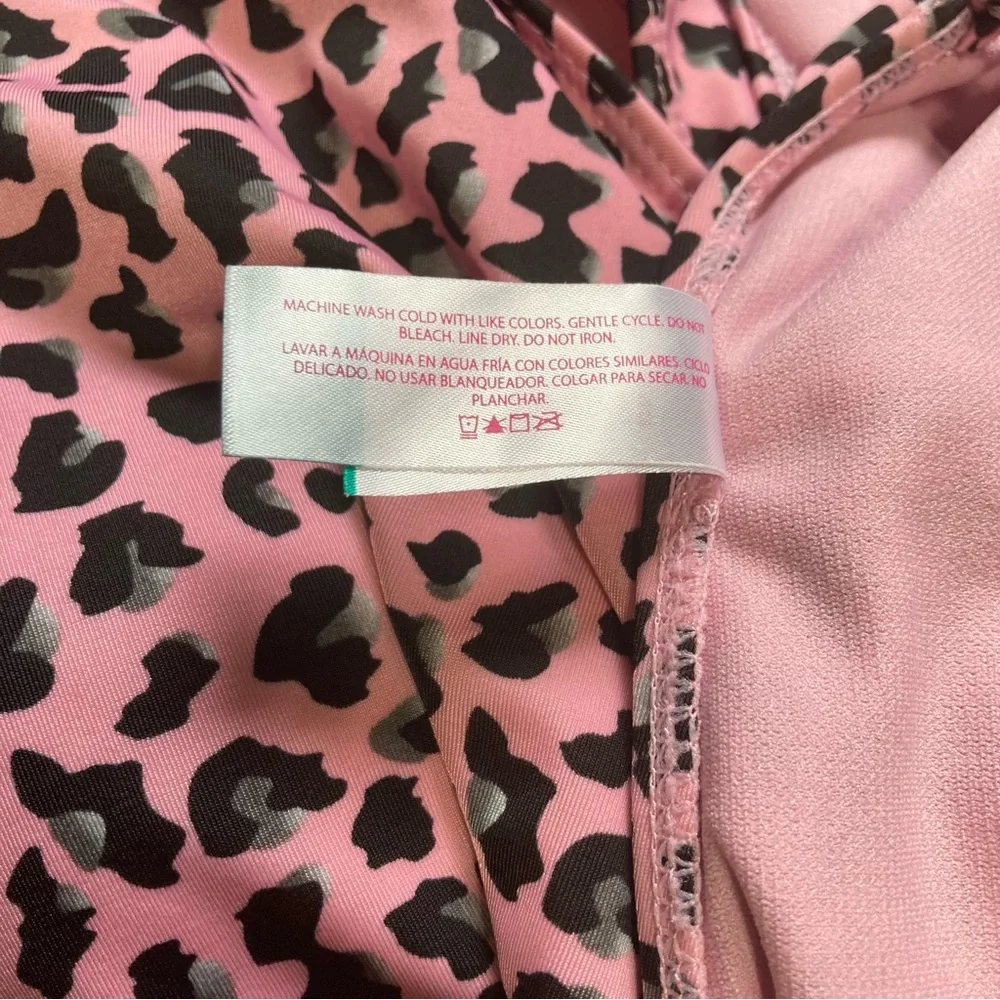 NO BOUNDARIES Pink and Black Cheetah 1 Piece Swimsuit Womens XL 15 16